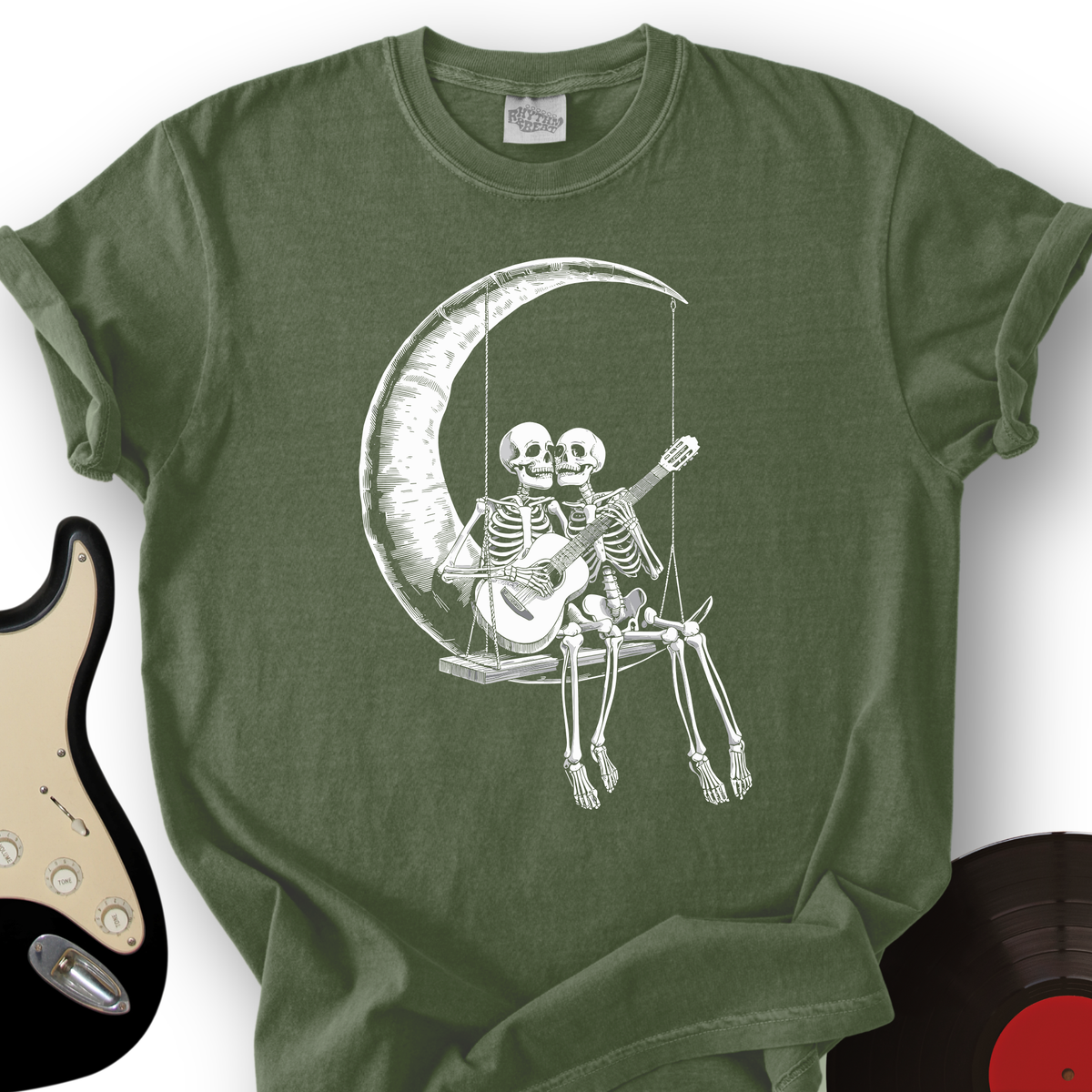 Skeleton Serenade on the Moon T-Shirt product image 2