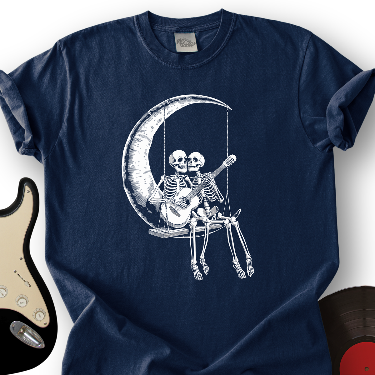 Skeleton Serenade on the Moon T-Shirt product image 3