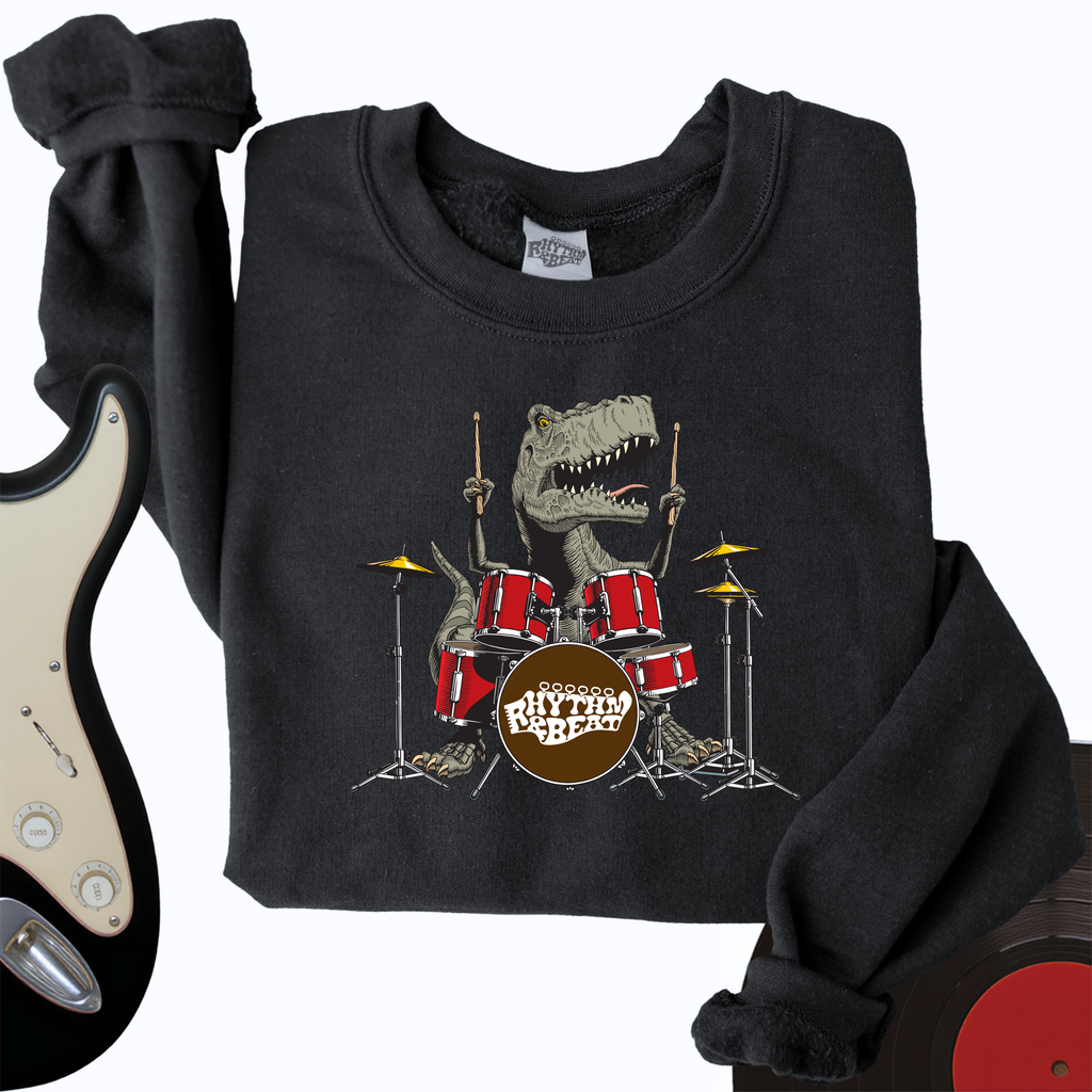 T-Rex Playing Drums Crewneck product image 3