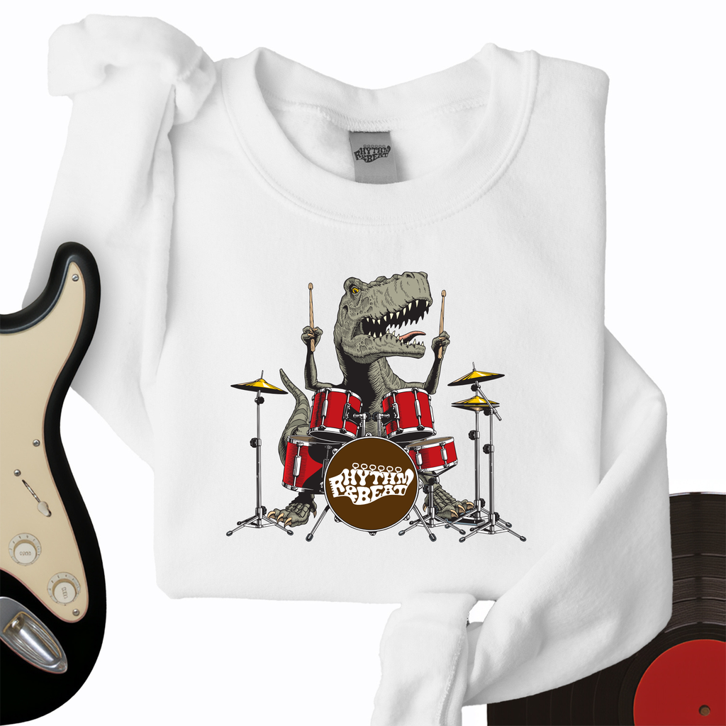 T-Rex Playing Drums Crewneck product image 1