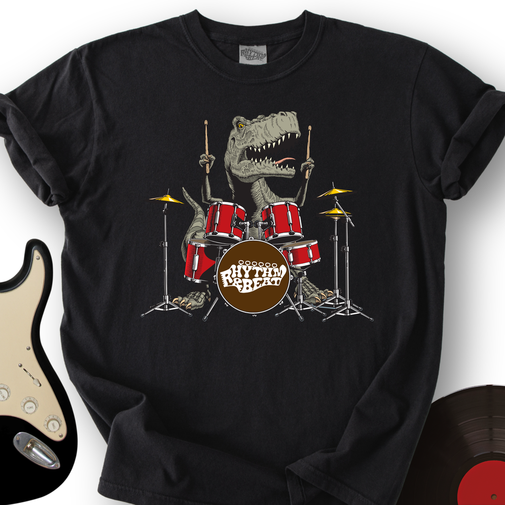 T-Rex Playing Drums T-Shirt product image 6
