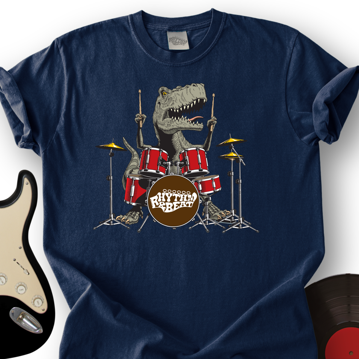 T-Rex Playing Drums T-Shirt product image 1