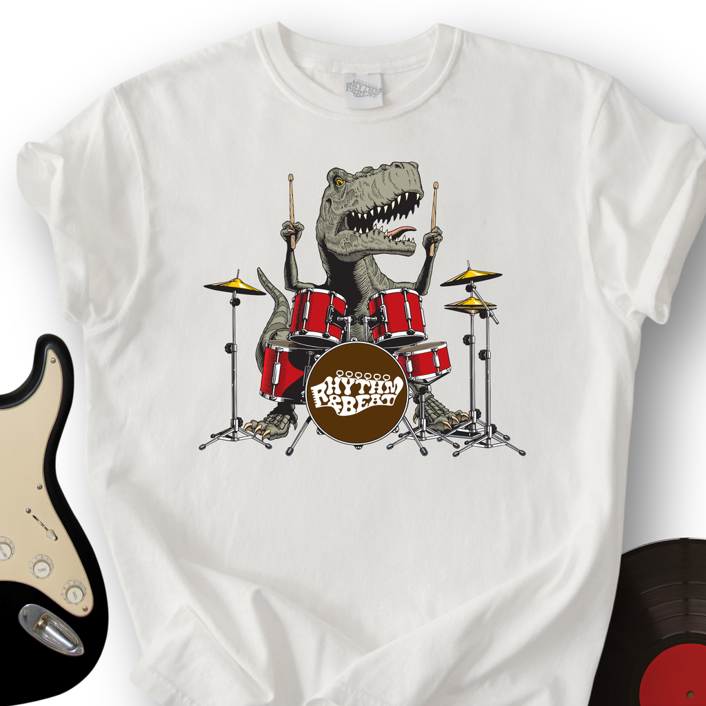 T-Rex Playing Drums T-Shirt product image 2