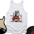 T-Rex Playing Drums Tank Top