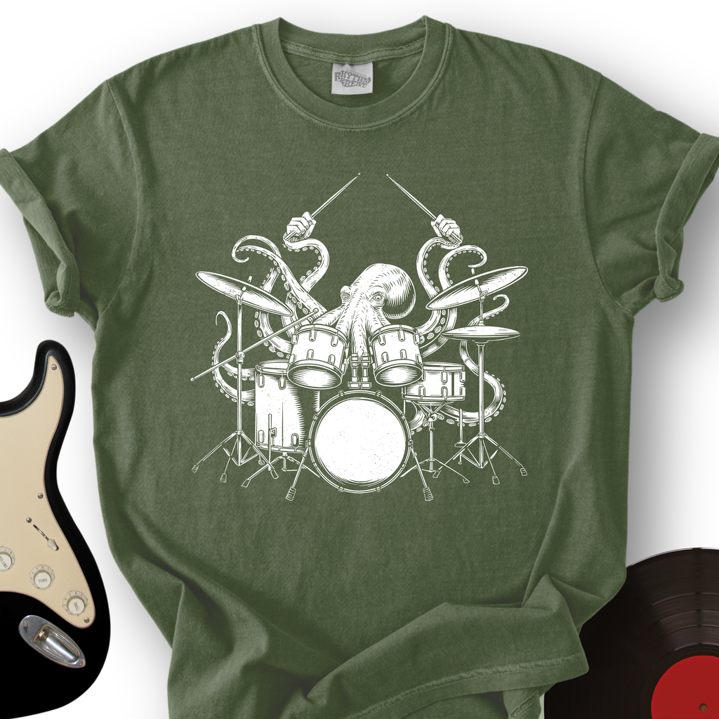 Octopus Playing a Drum T-Shirt product image 5