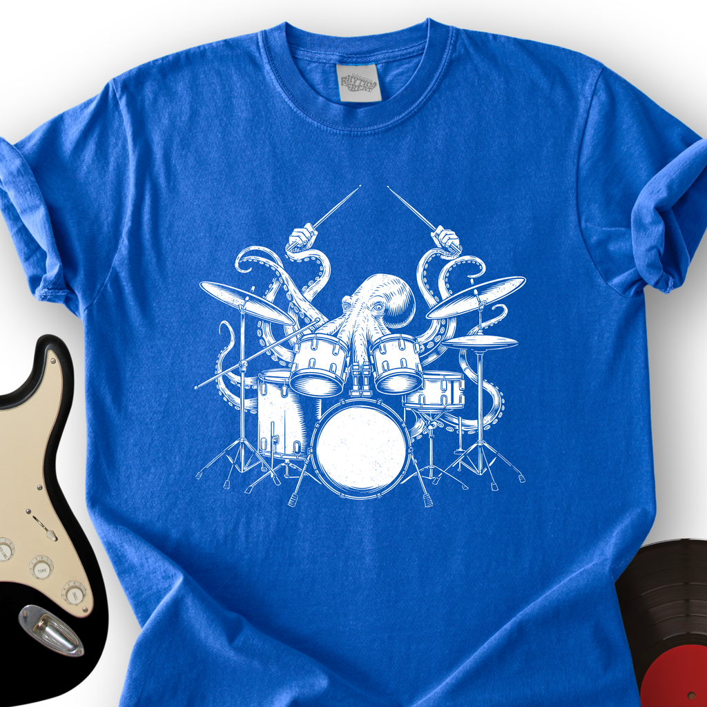 Octopus Playing a Drum T-Shirt product image 3