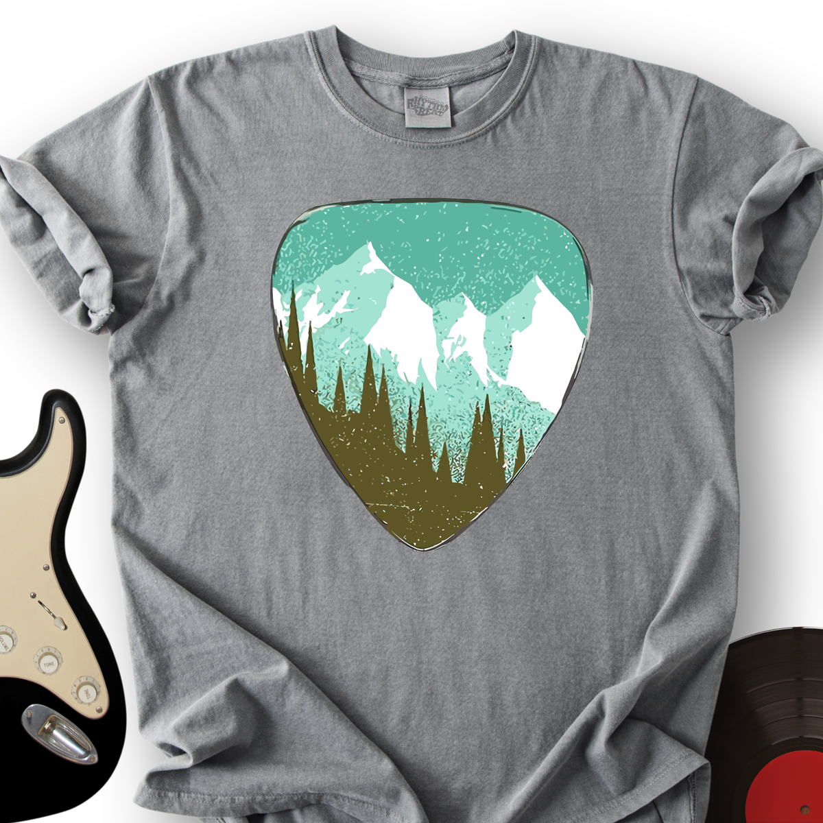 Mountain Guitar Pick T-Shirt product image 4