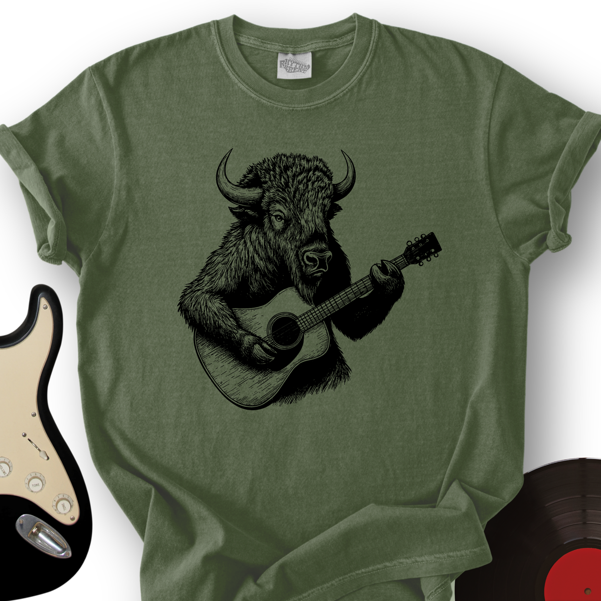 Bison Playing Guitar T-Shirt product image 5