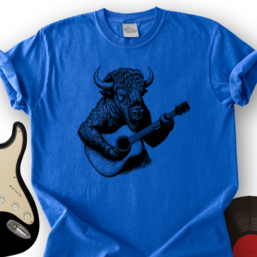 Bison Playing Guitar T-Shirt product image 3