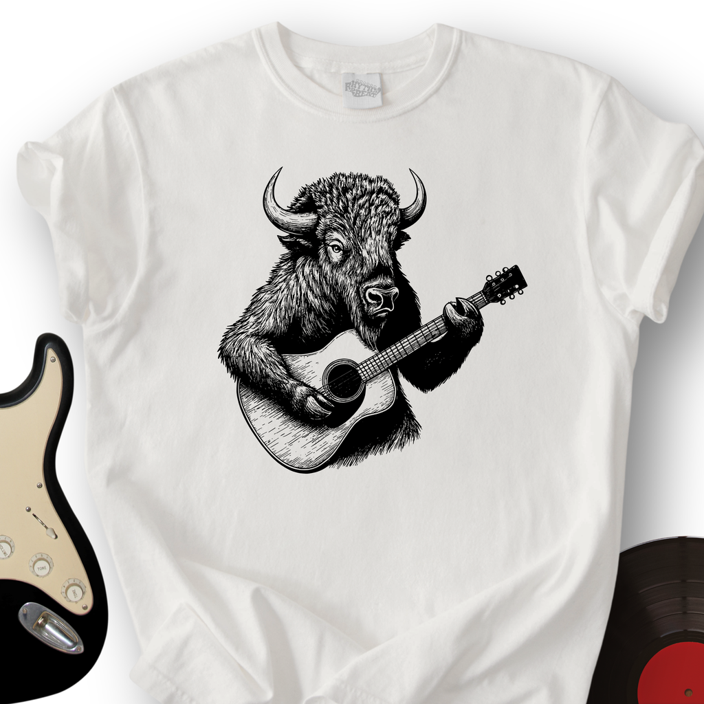 Bison Playing Guitar T-Shirt product image 4