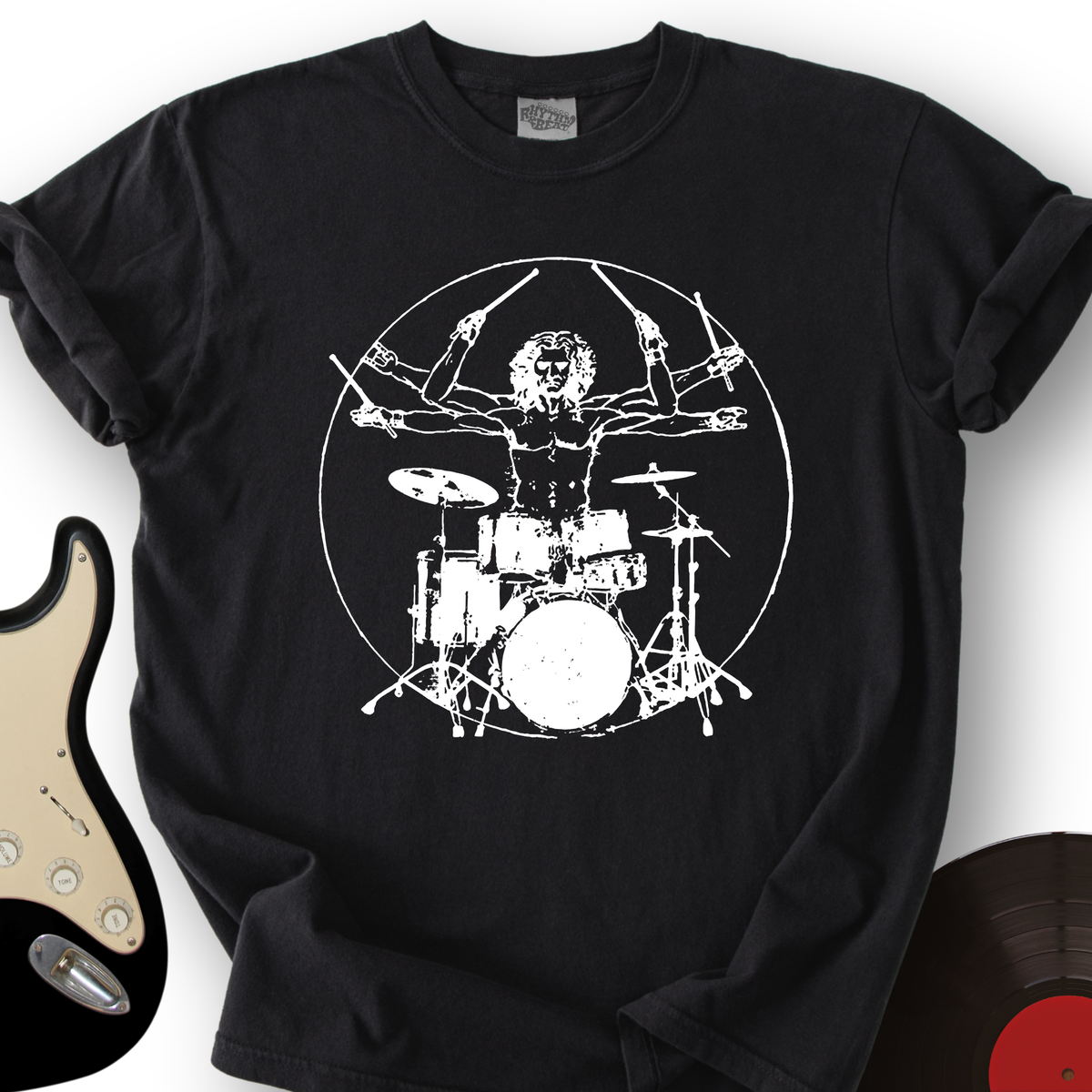 Vitruvian Drummer T-Shirt product image 4