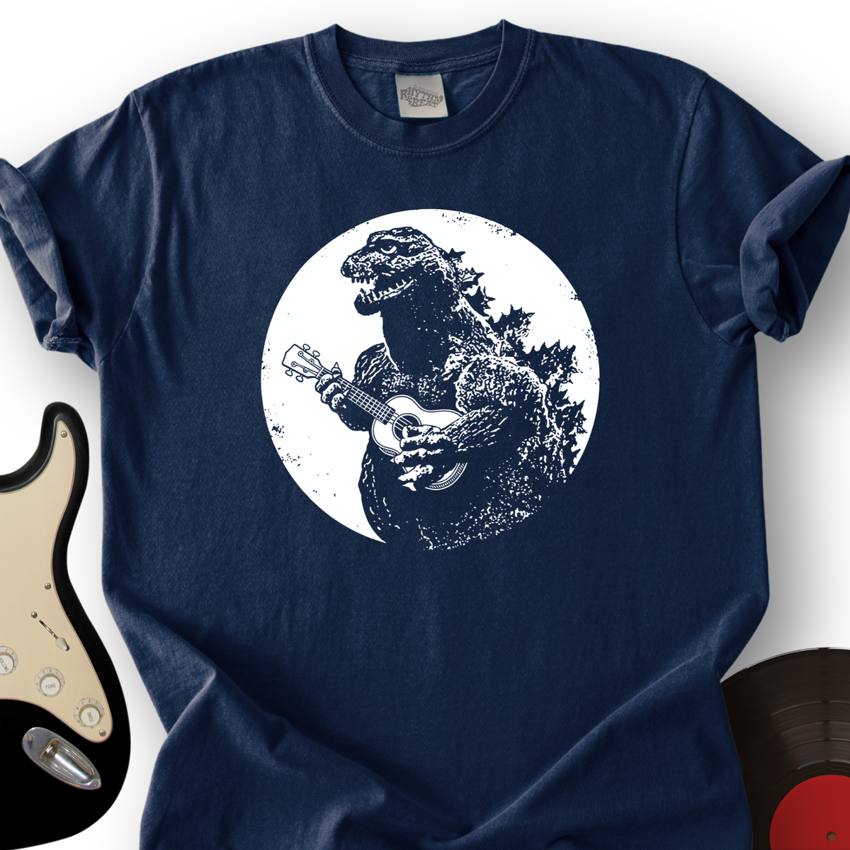 Dinosaur Playing Ukulele T-Shirt product image 3