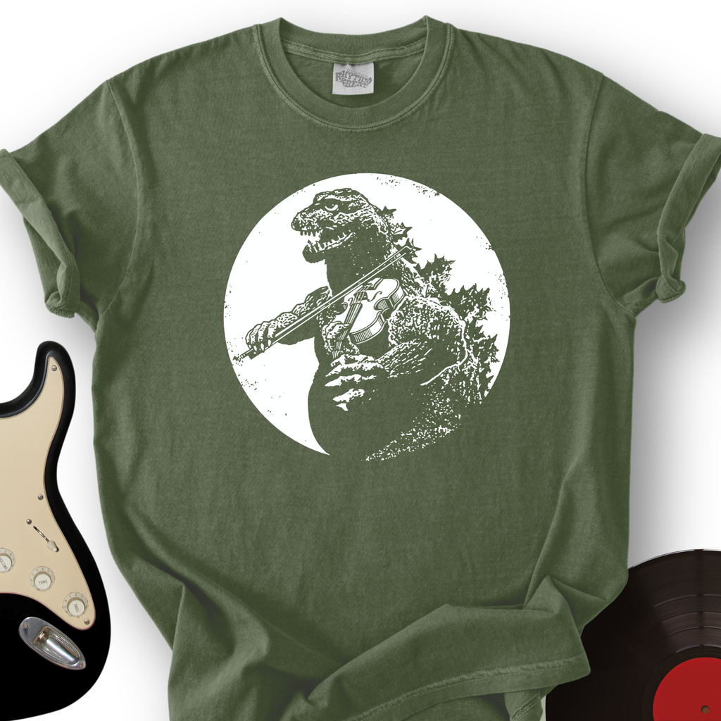 Dinosaur Playing Violin T-Shirt product image 5