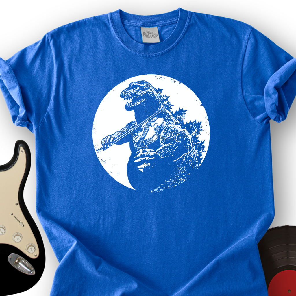 Dinosaur Playing Violin T-Shirt product image 3
