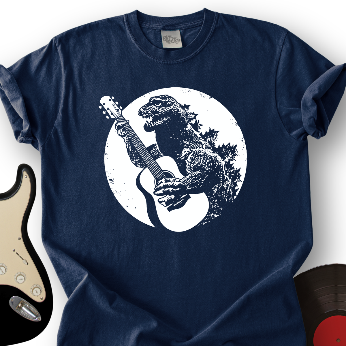 Dinosaur Playing Guitar T-Shirt product image 3