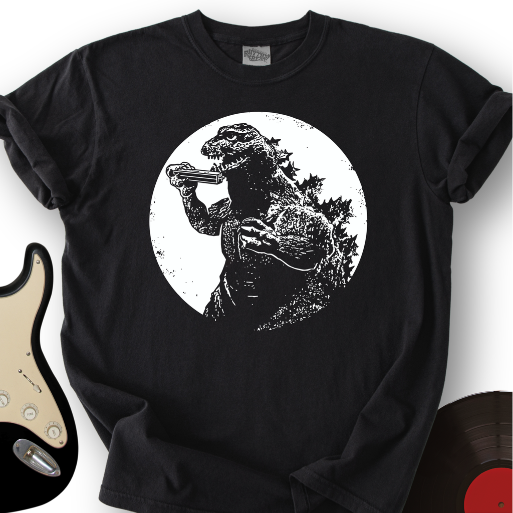 Dinosaur Playing Harmonica T-Shirt product image 1