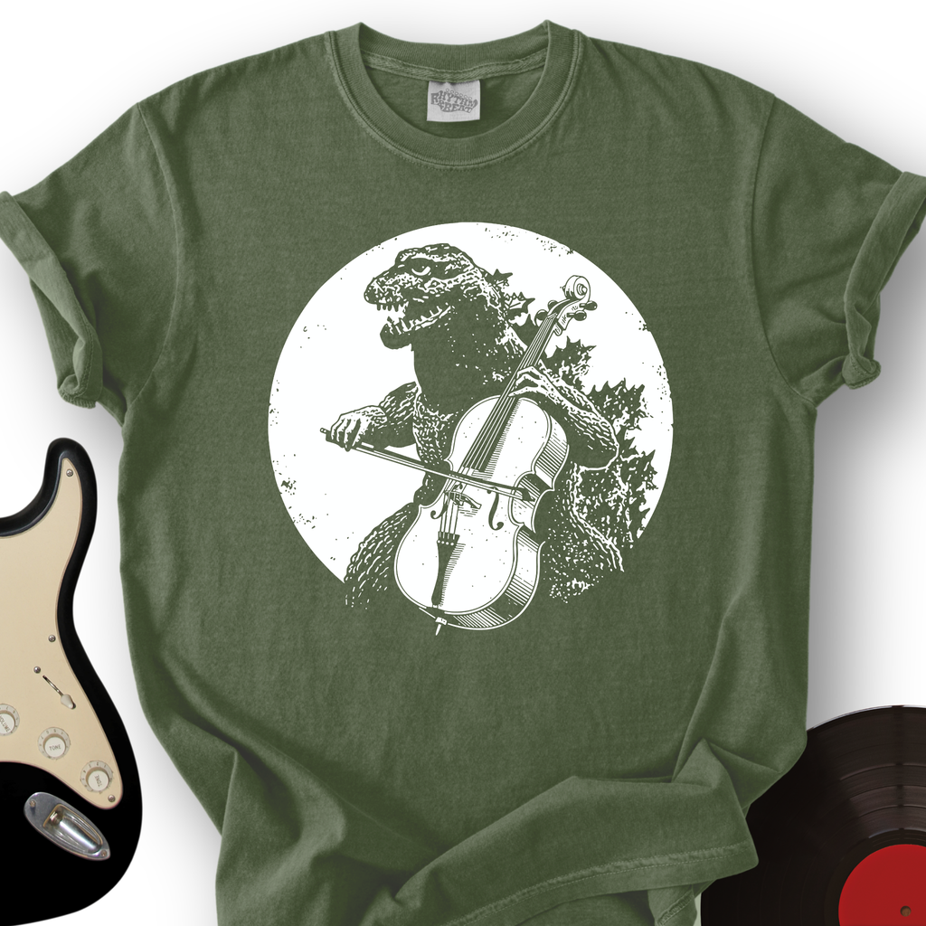Dinosaur Playing Cello T-Shirt product image 5