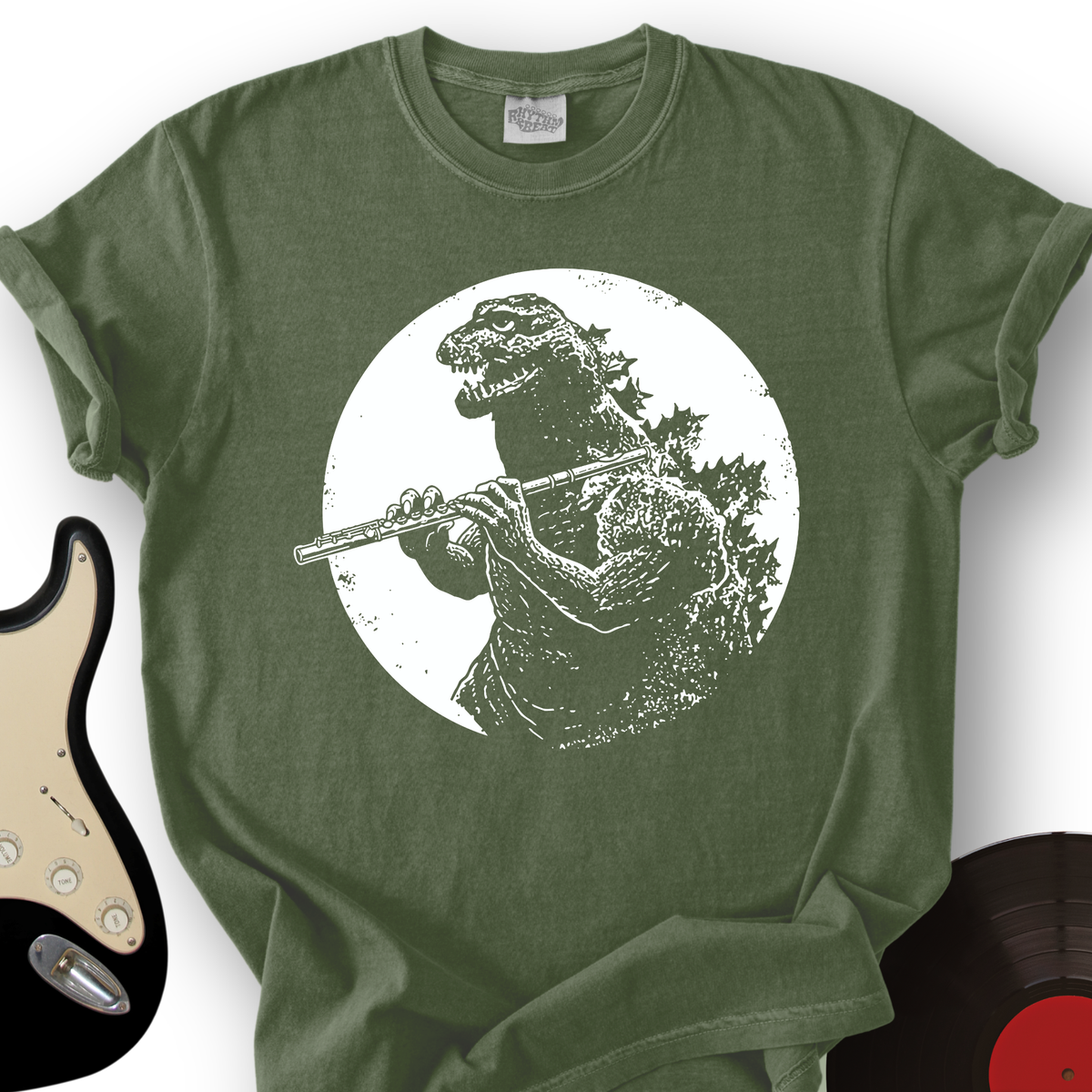 Dinosaur Playing Flute T-Shirt product image 5