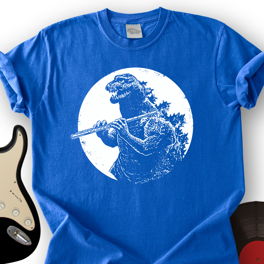 Dinosaur Playing Flute T-Shirt product image 3