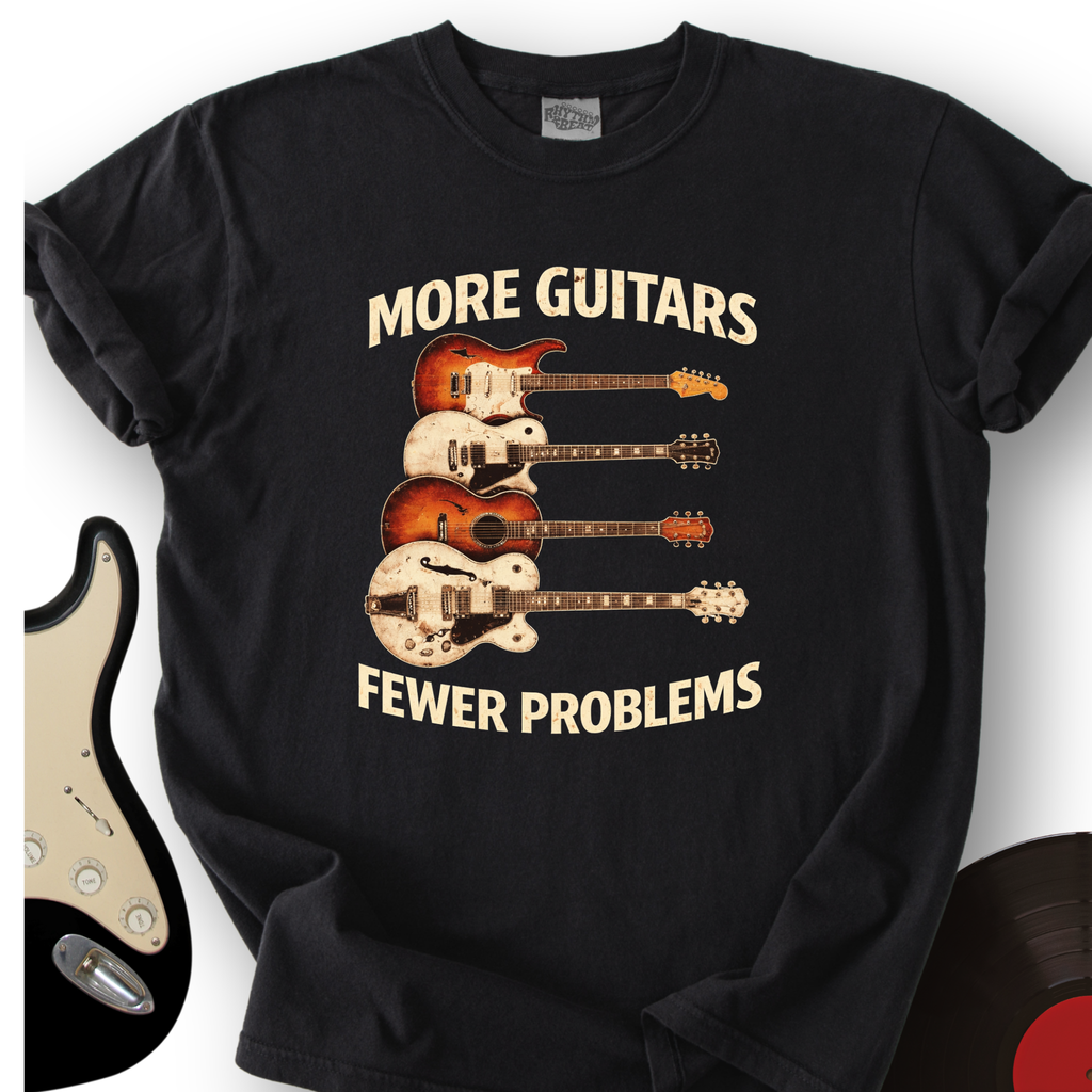 More Guitars Fewer Problems T-Shirt product image 5