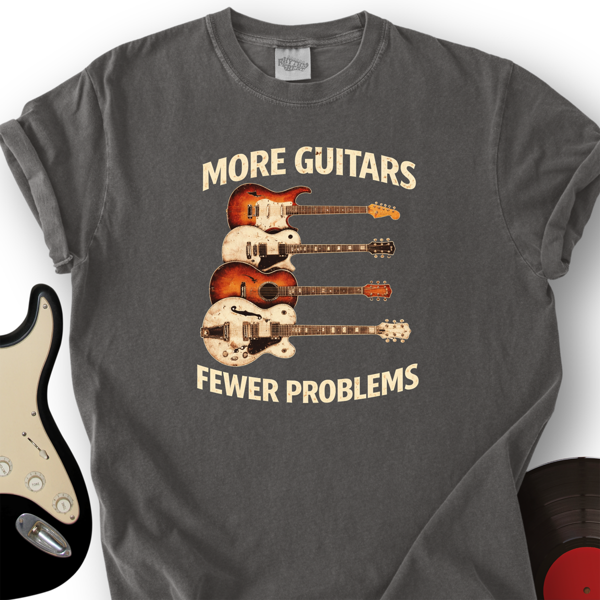More Guitars Fewer Problems T-Shirt product image 2