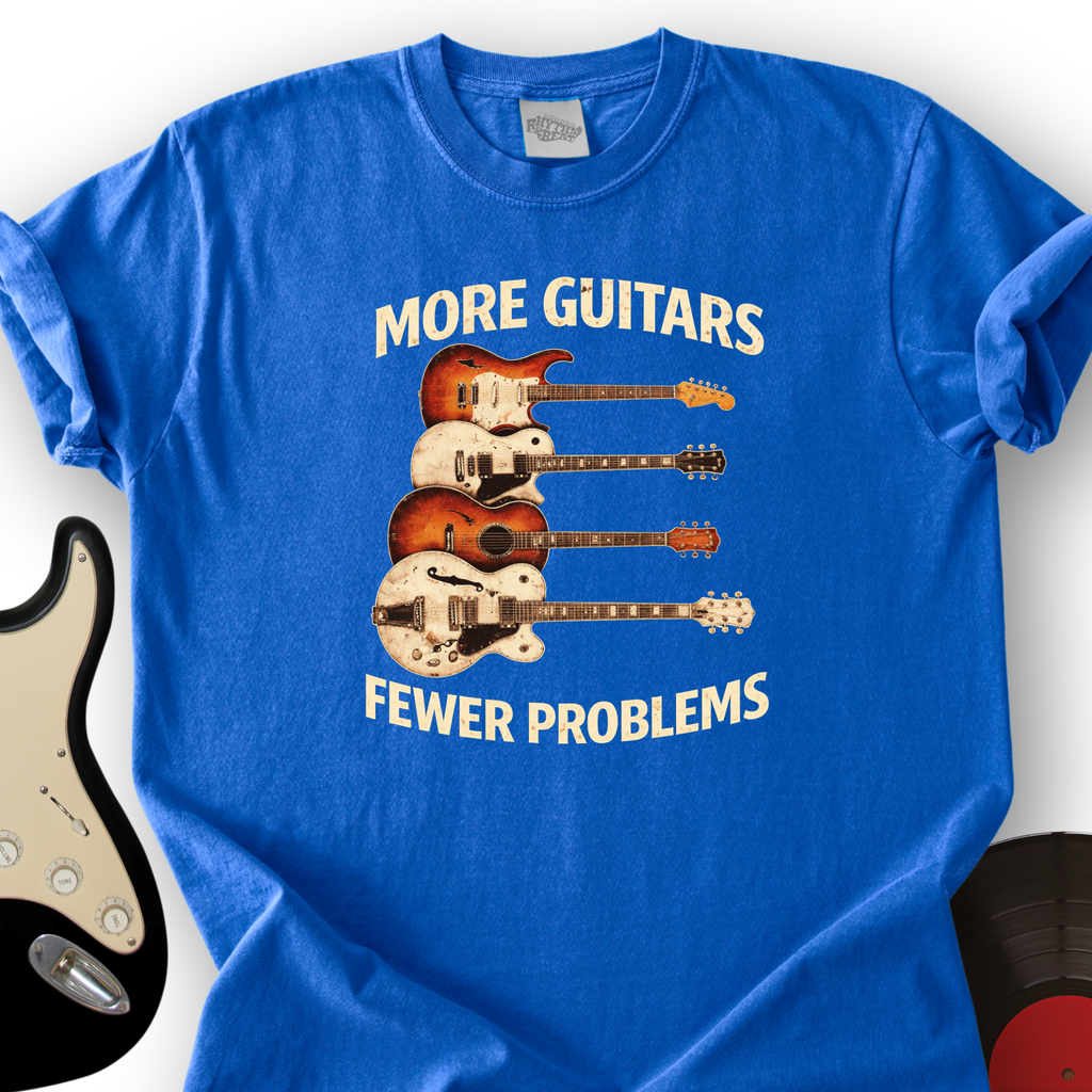 More Guitars Fewer Problems T-Shirt product image 4