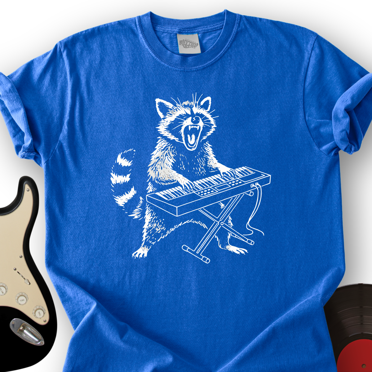 Raccoon Playing Keyboard T-Shirt product image 3