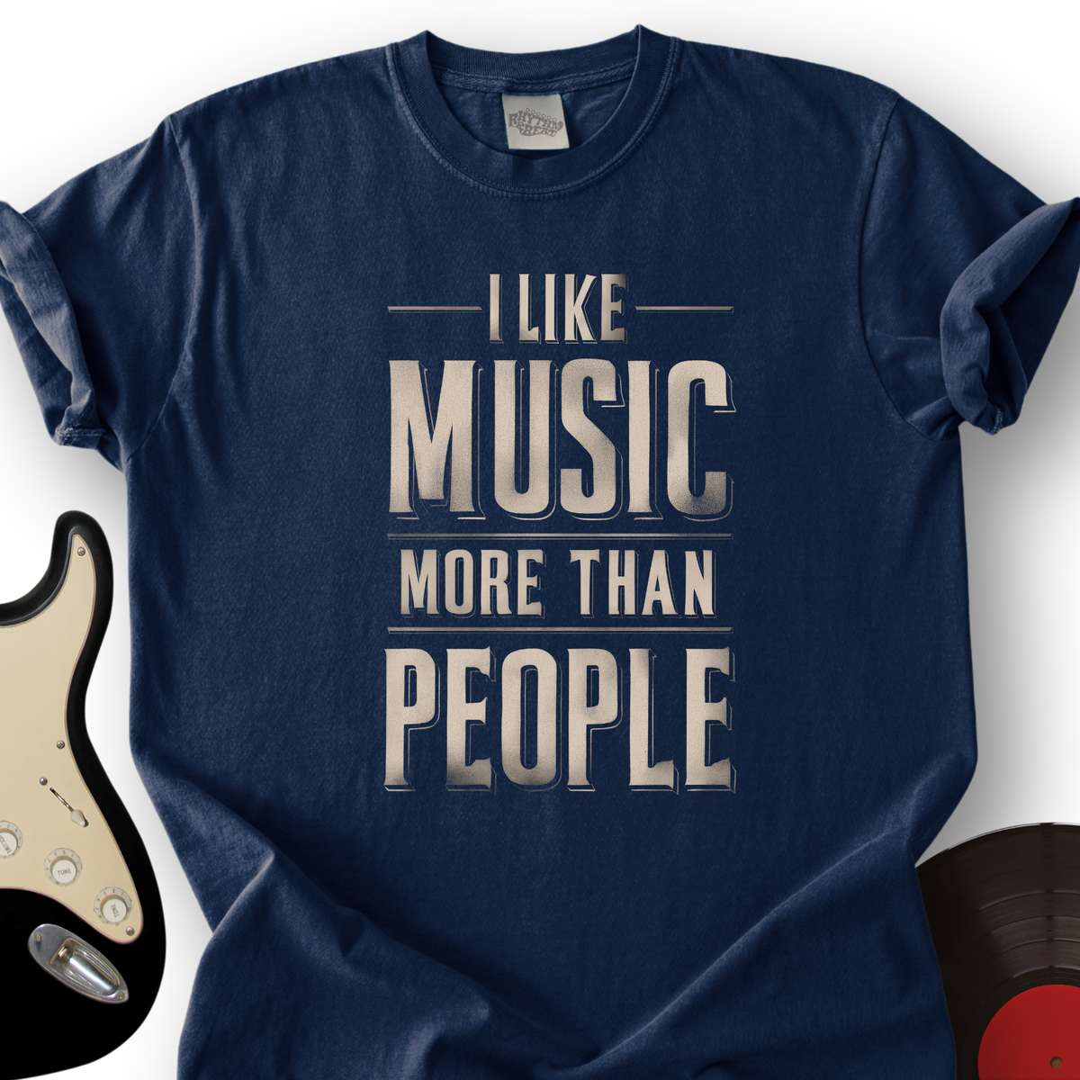 I Like Music More T-Shirt product image 3