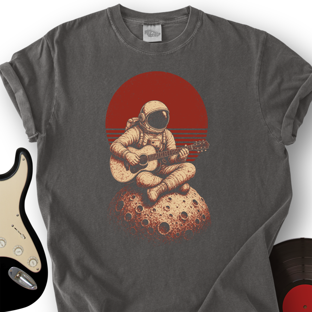 Astronaut Moon Guitar T-Shirt product image 2