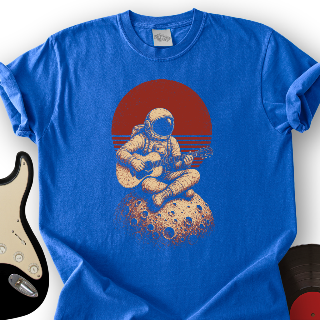 Astronaut Moon Guitar T-Shirt product image 3