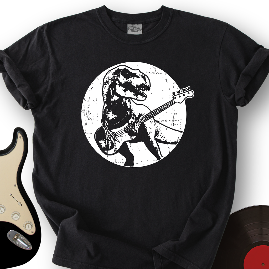 Dinos Playing Bass T-Shirt product image 4