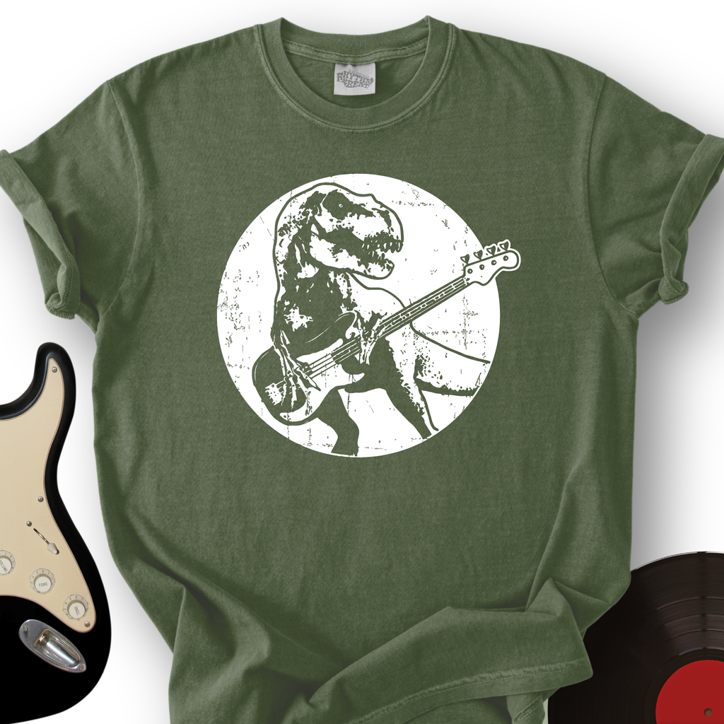 Dinos Playing Bass T-Shirt product image 5