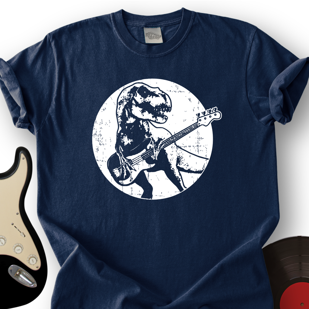 Dinos Playing Bass T-Shirt product image 2