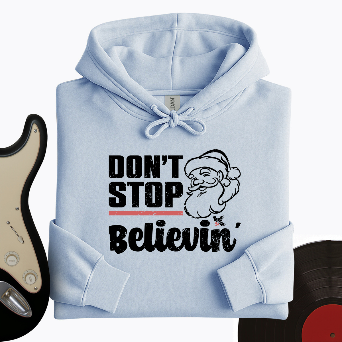 Don't Stop Believing Santa Hoodie product image 7