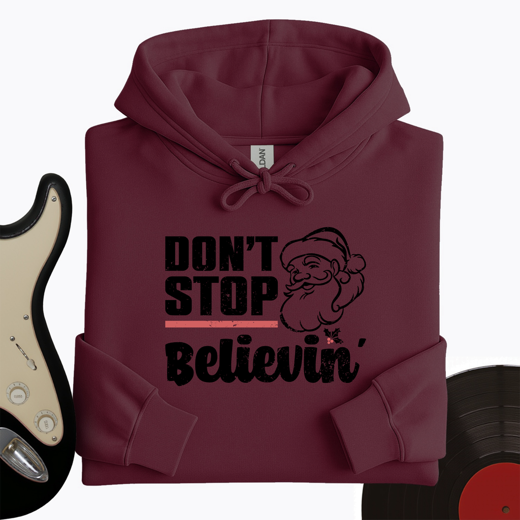 Don't Stop Believing Santa Hoodie product image 2