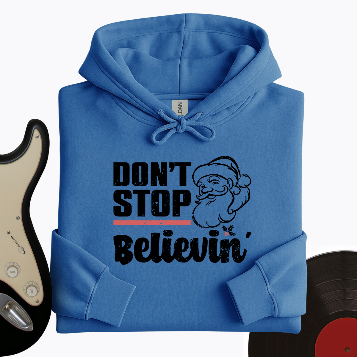 Don't Stop Believing Santa Hoodie product image 5