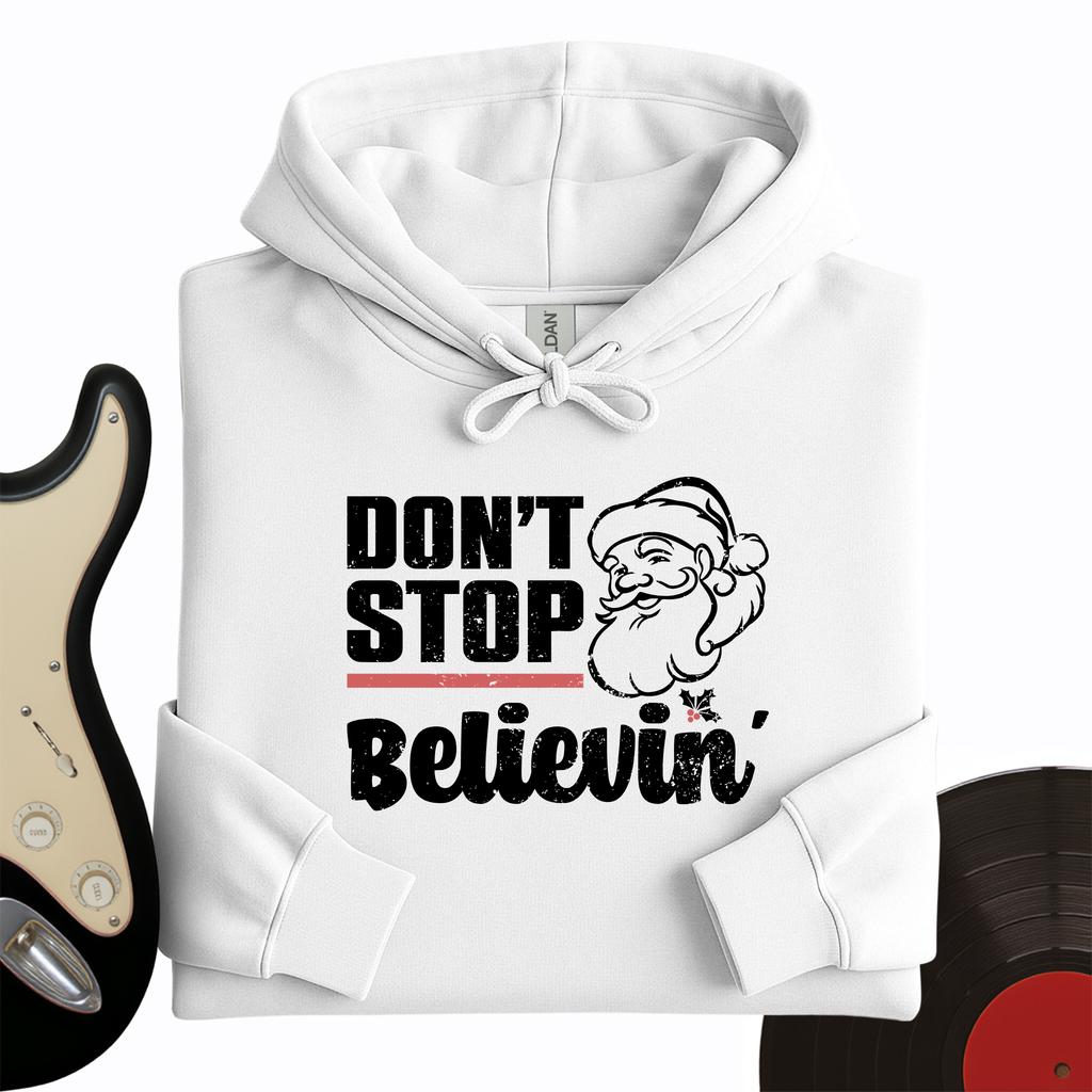 Don't Stop Believing Santa Hoodie product image 3