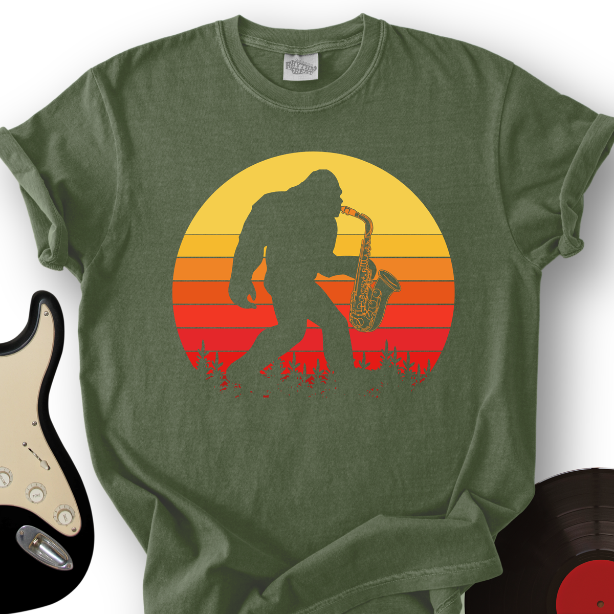 BigFoot Playing Sax T-Shirt product image 7
