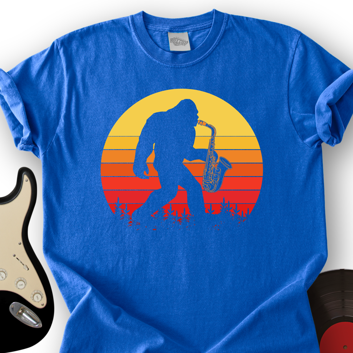 BigFoot Playing Sax T-Shirt product image 4
