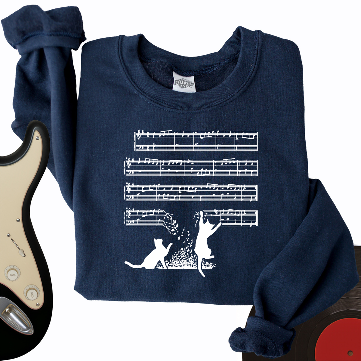 Cat Music Sheet Crewneck product image 1