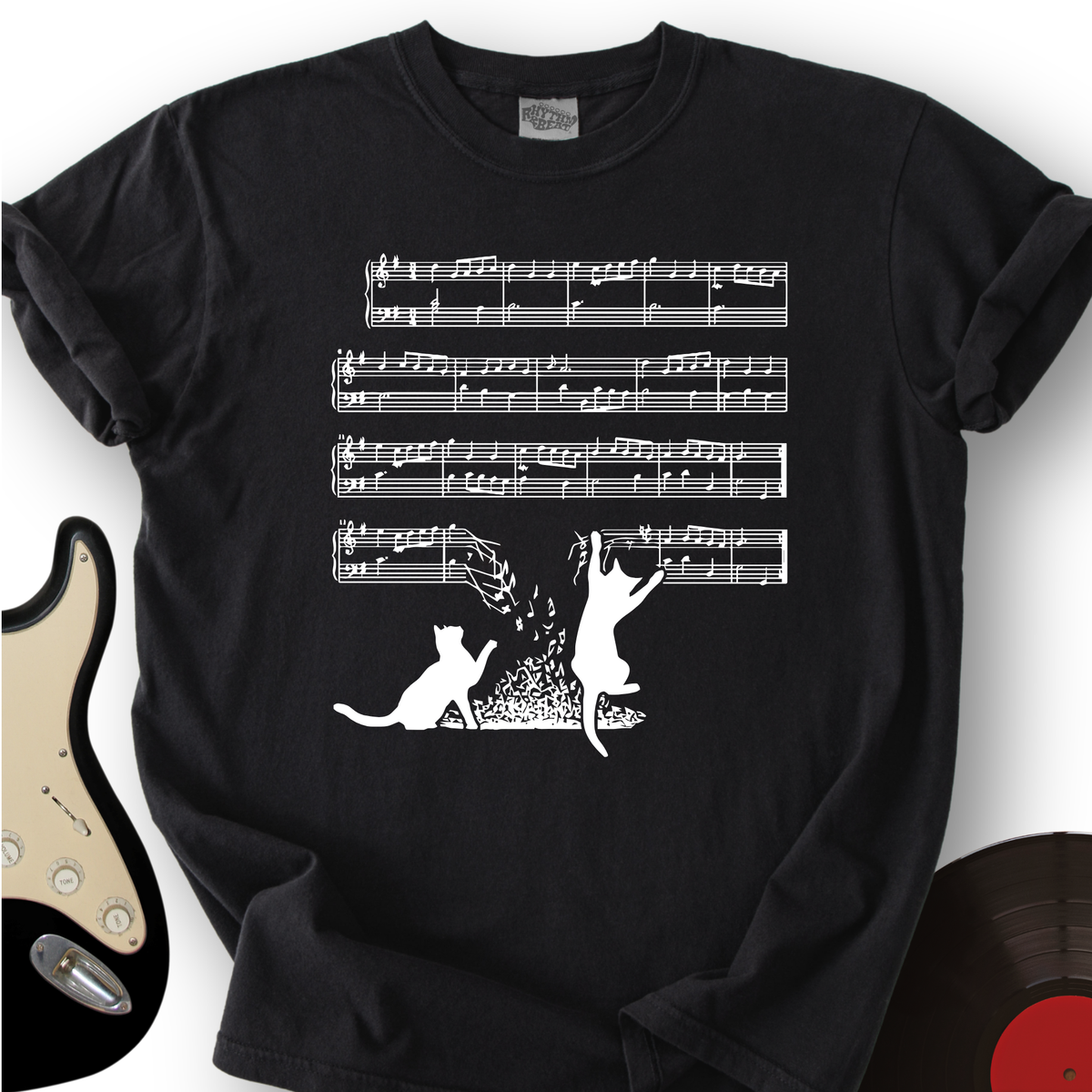Cat Music Sheet T-Shirt product image 1