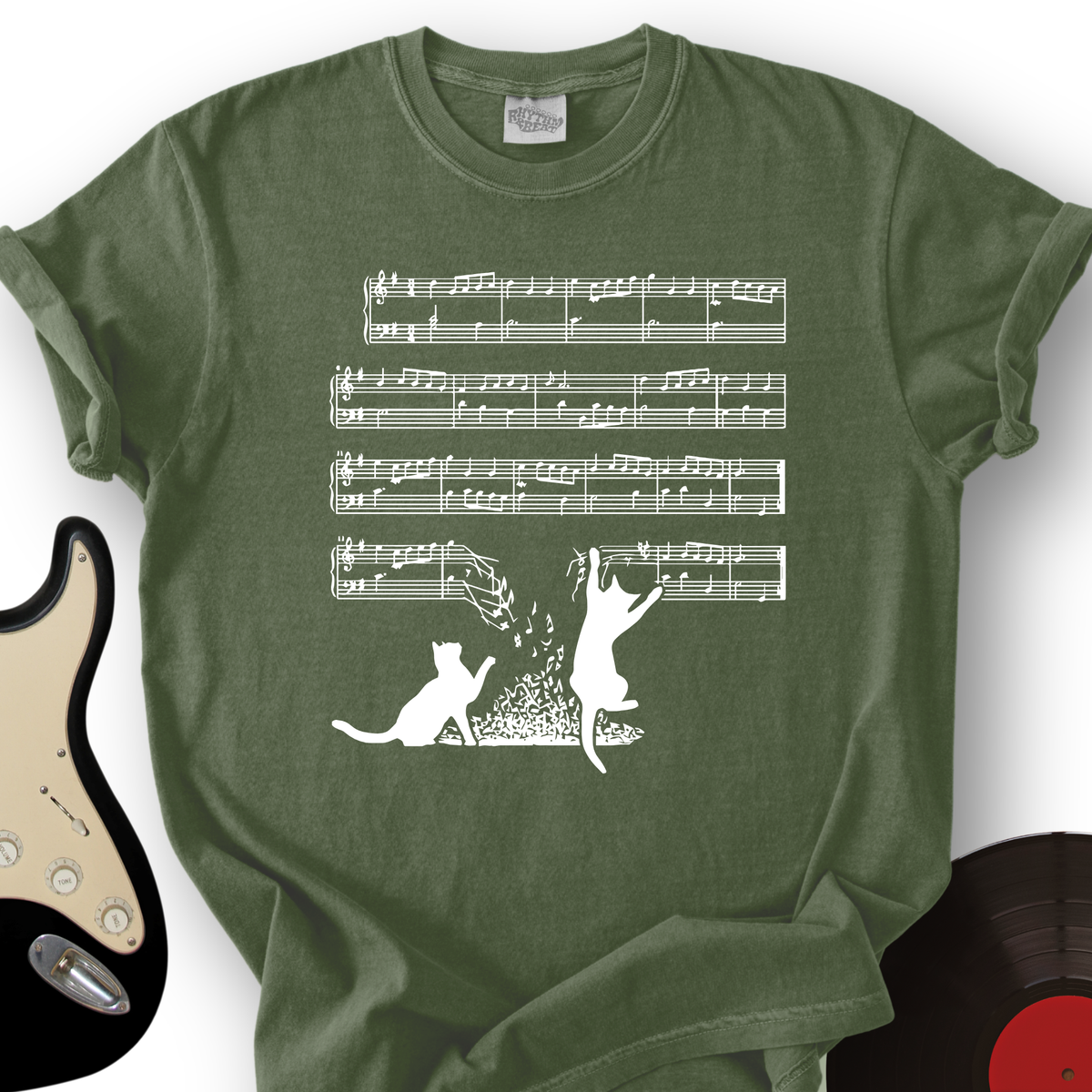 Cat Music Sheet T-Shirt product image 5
