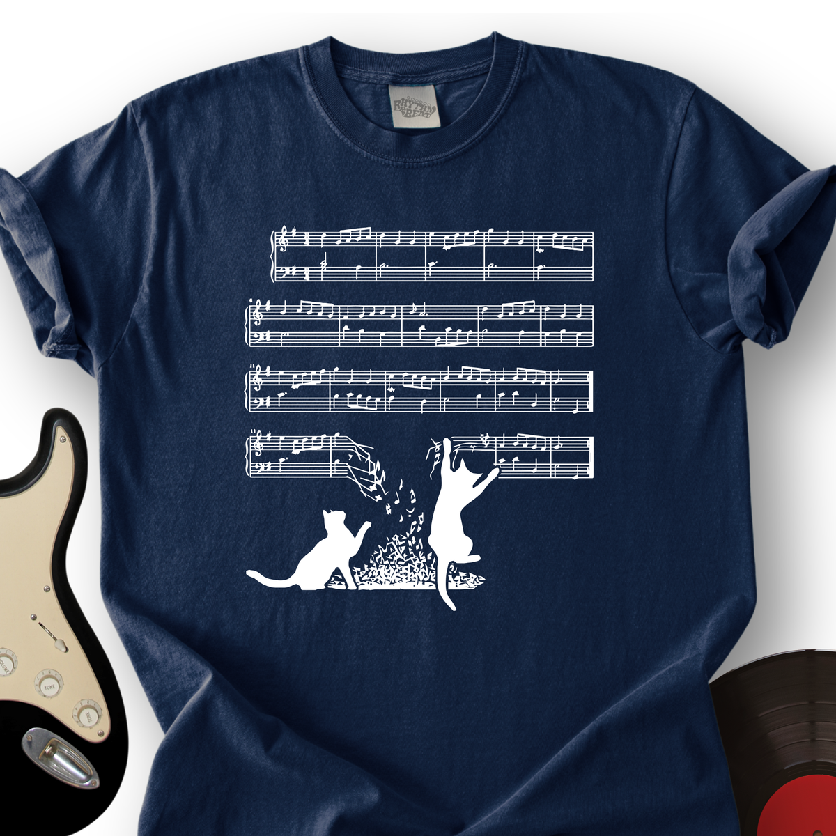 Cat Music Sheet T-Shirt product image 3