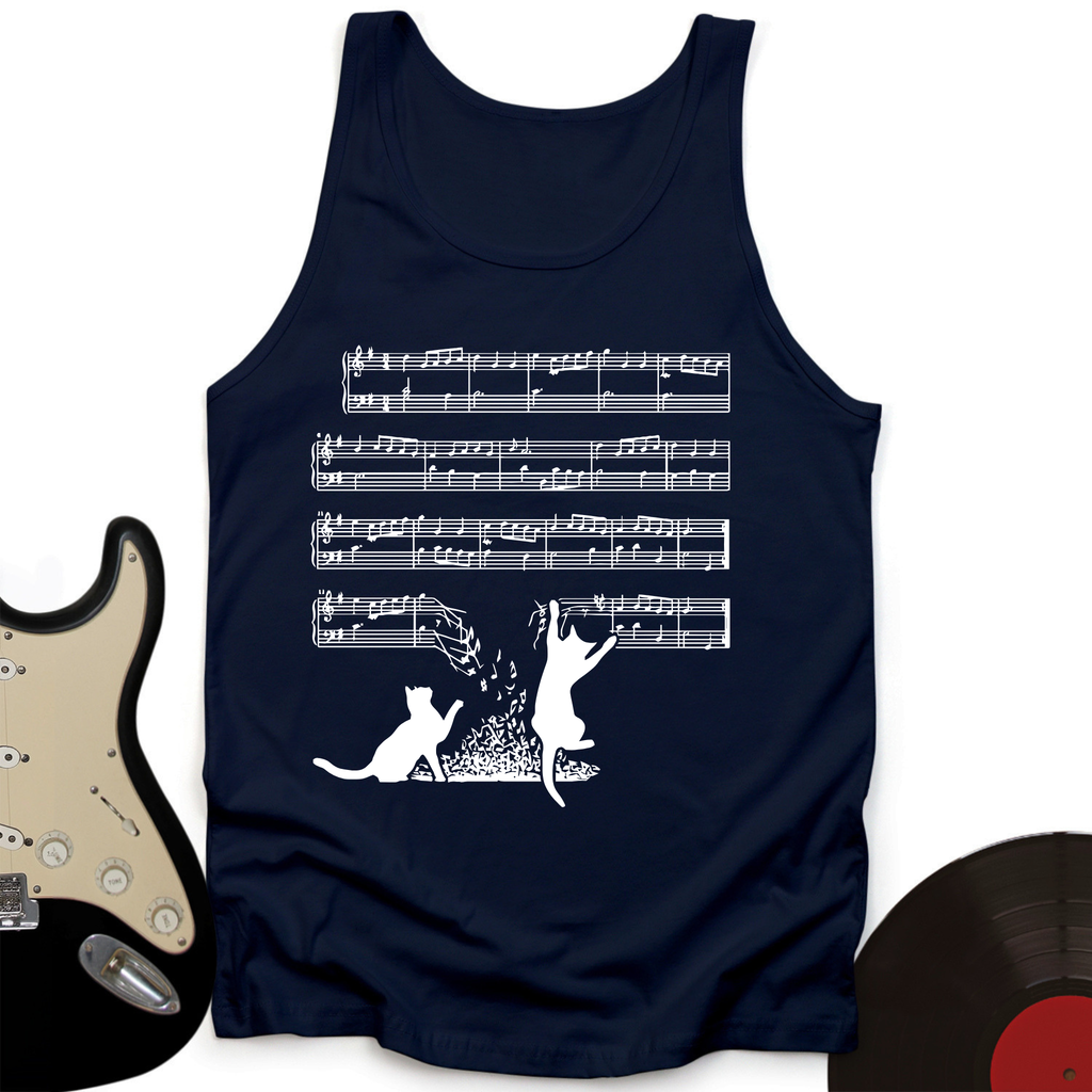 Cat Music Sheet Tank Top