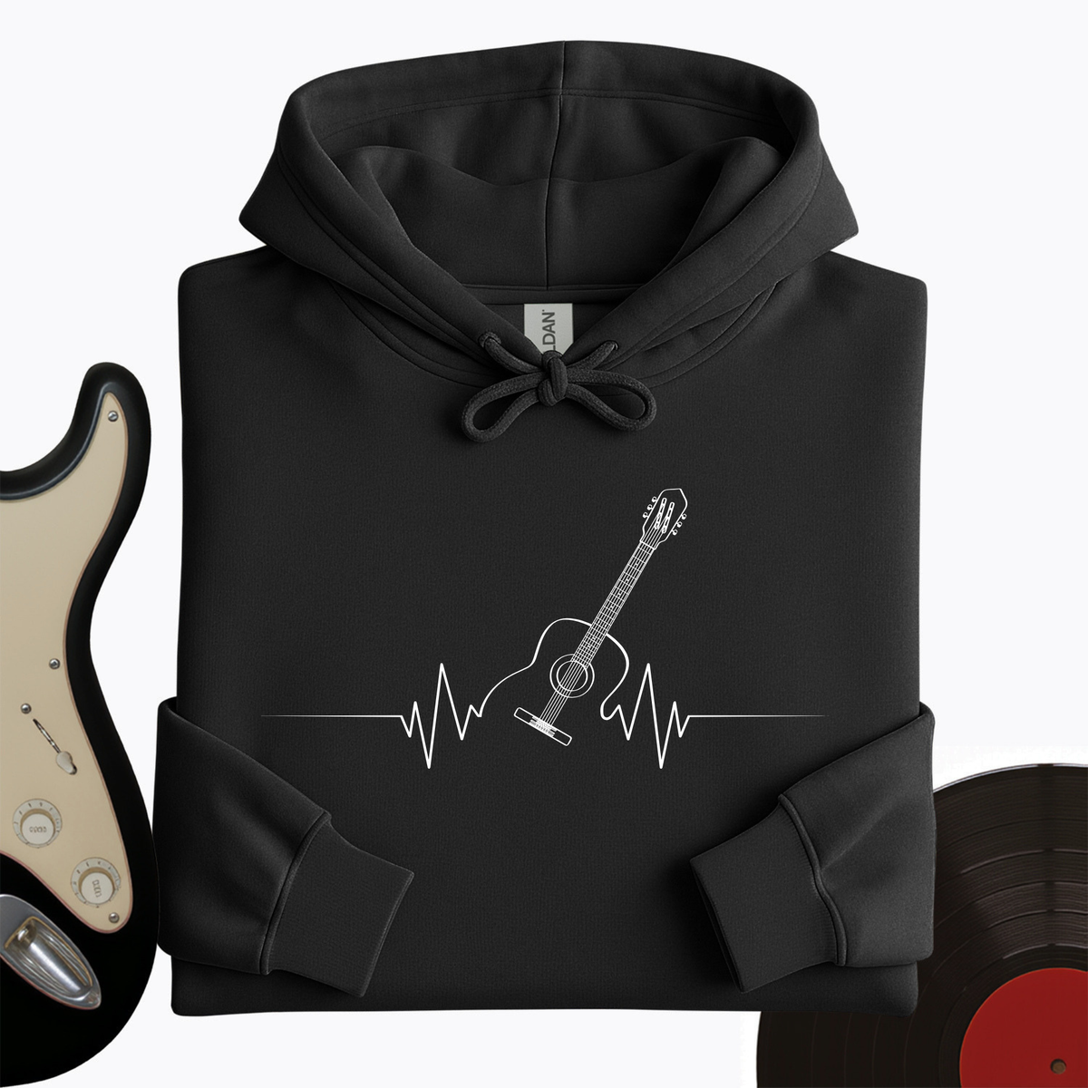 Acoustic Guitar Heart Beat Hoodie product image 5