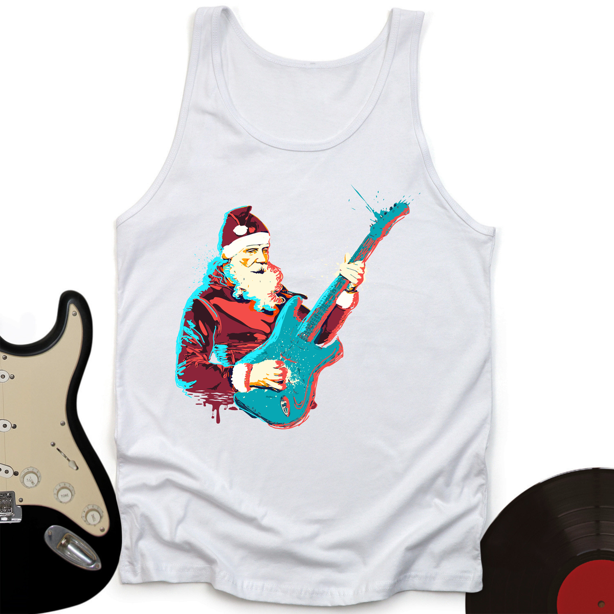 Guitar Santa Tank Top