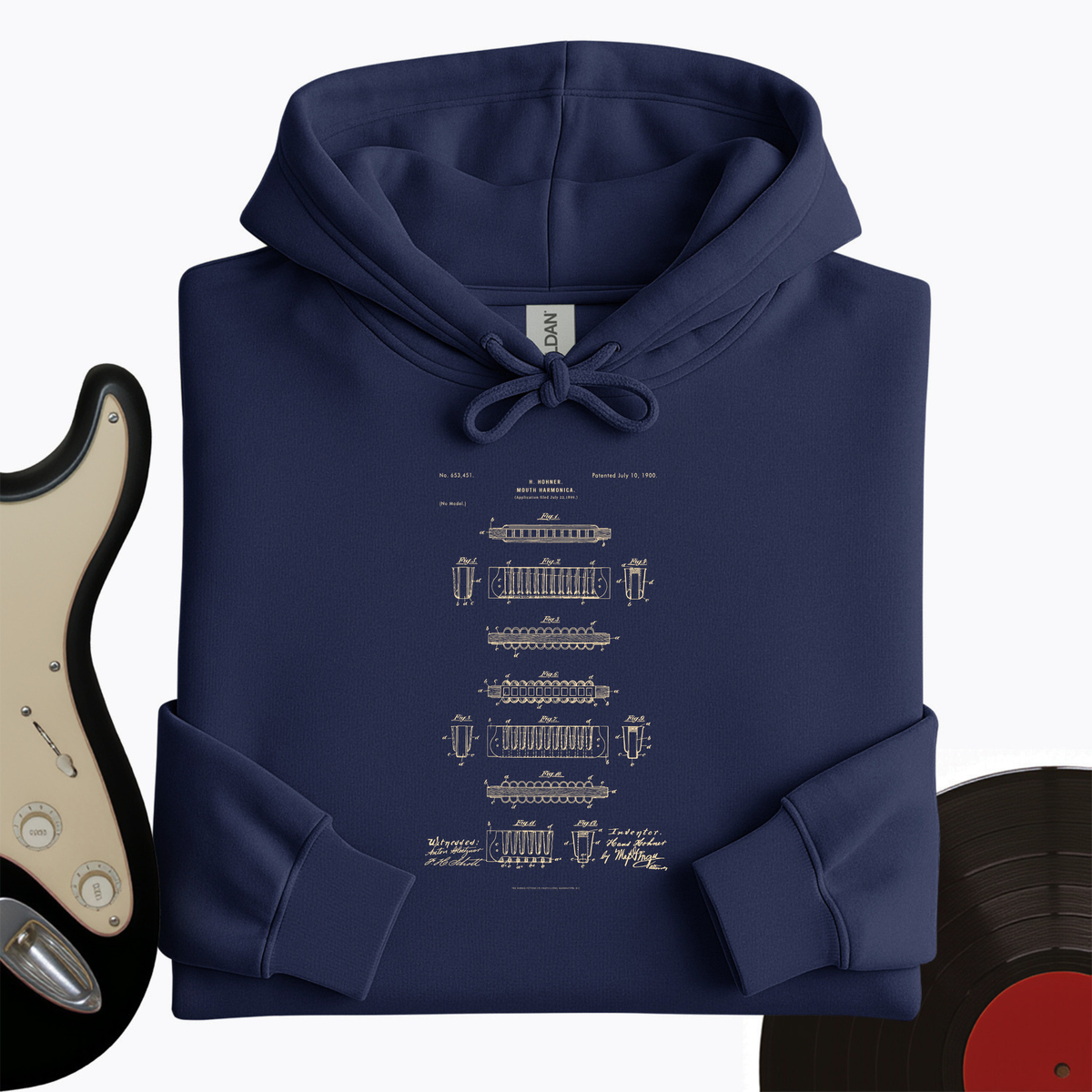 Harmonica Patent Hoodie product image 3