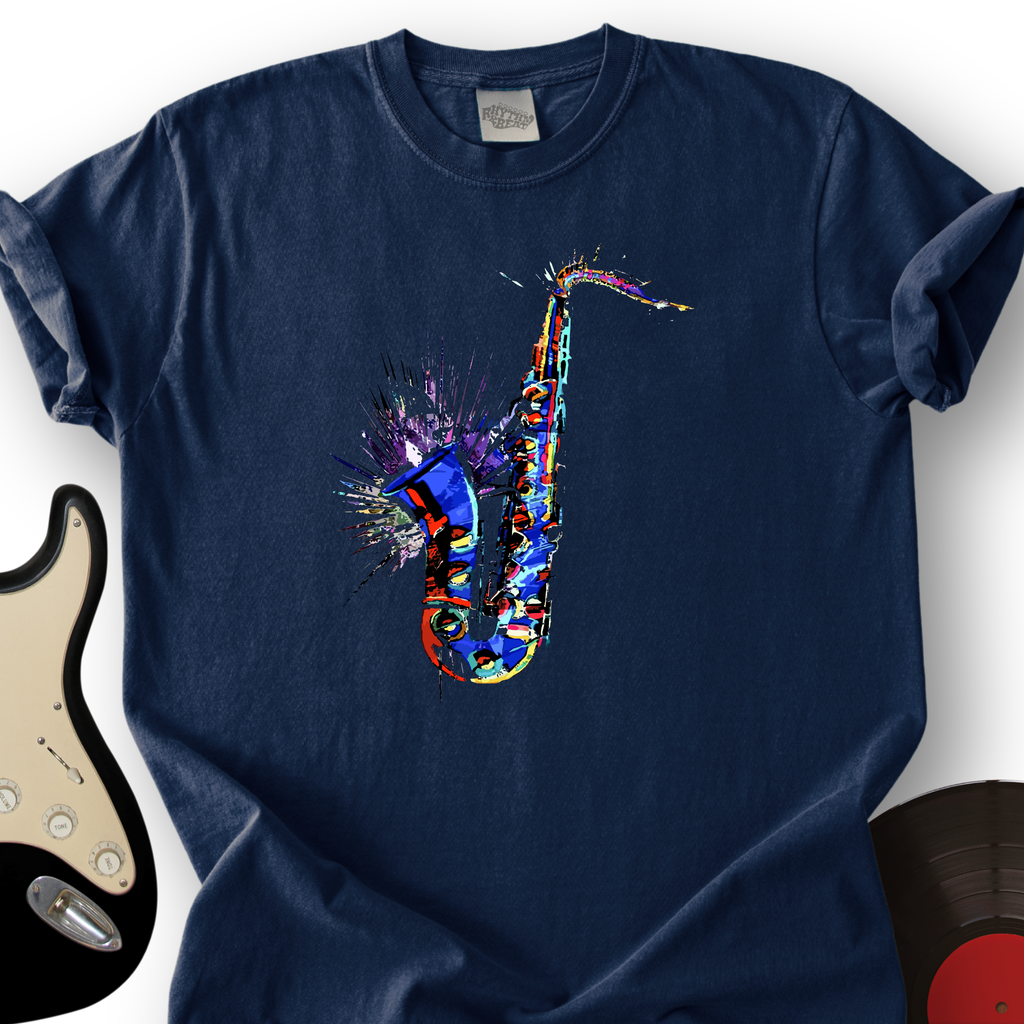 Blue Jazz Sax T-Shirt product image 2