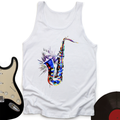Blue Jazz Sax Tank Top