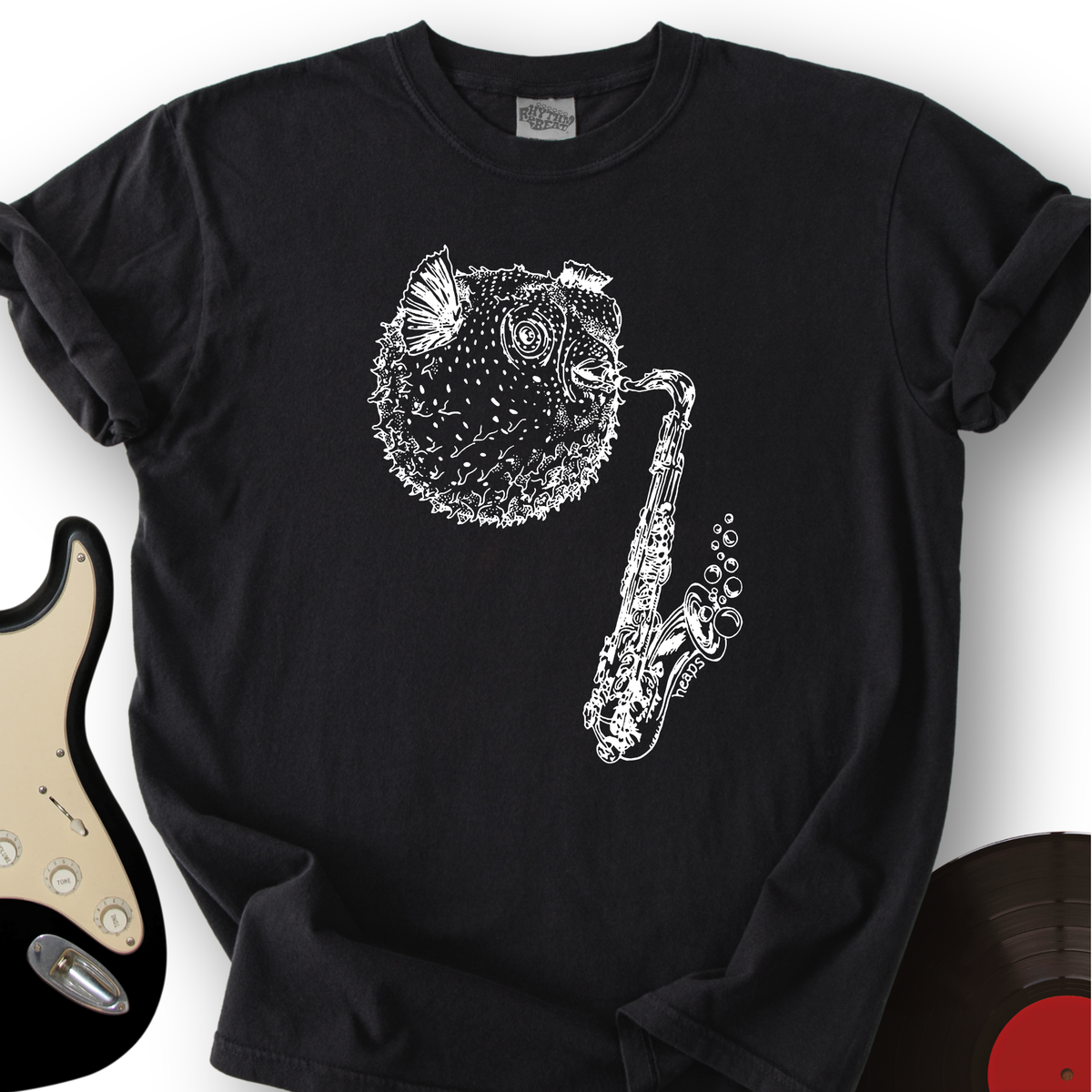 Puffer Fish Saxophone T-Shirt product image 4